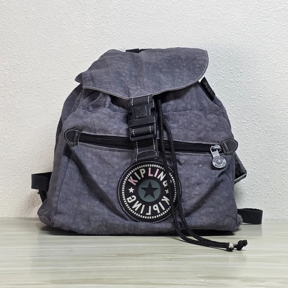 Kipling Gray Pullsack Backpack